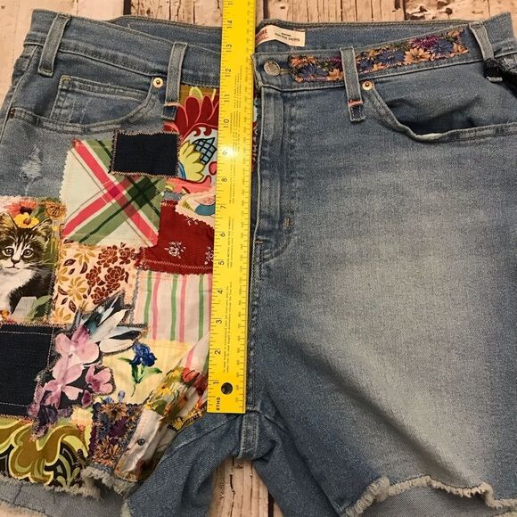 Signature by Levi’s Womens Upcycled OOAK High Rise “Patch Cat” Size 18 - Picture 9 of 16